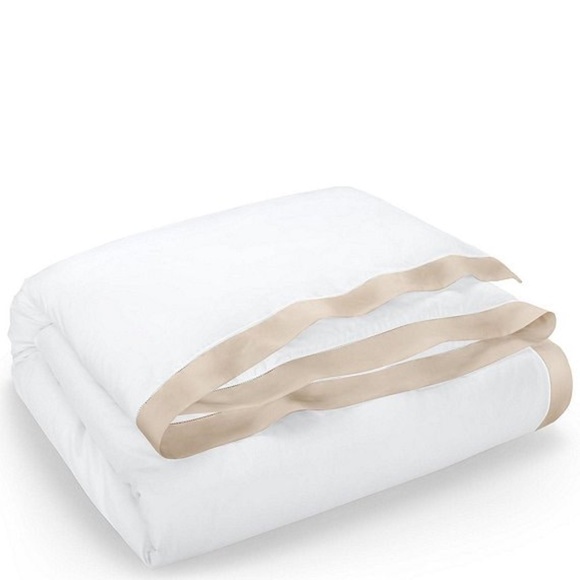Ralph Lauren Organic Cotton 624 Thread Count Satin Border Duvet Cover Twin NEW - Picture 1 of 8